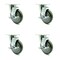 Service Caster SCC - 5" x 1.25" Gray Polyurethane Wheel Swivel Casters w/Brake, 4PK SCC-20S514-PPUB-TLB-TPU1-4 - alternate 1